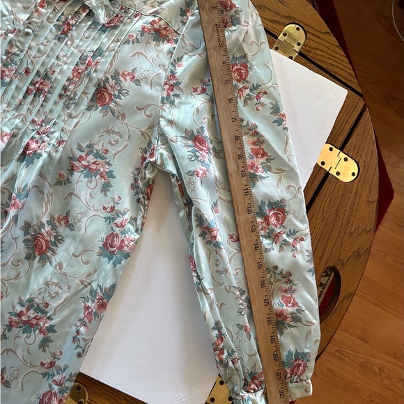 Vintage Satiny Flannel-Backed Floral Nightgown - Picture 10 of 12